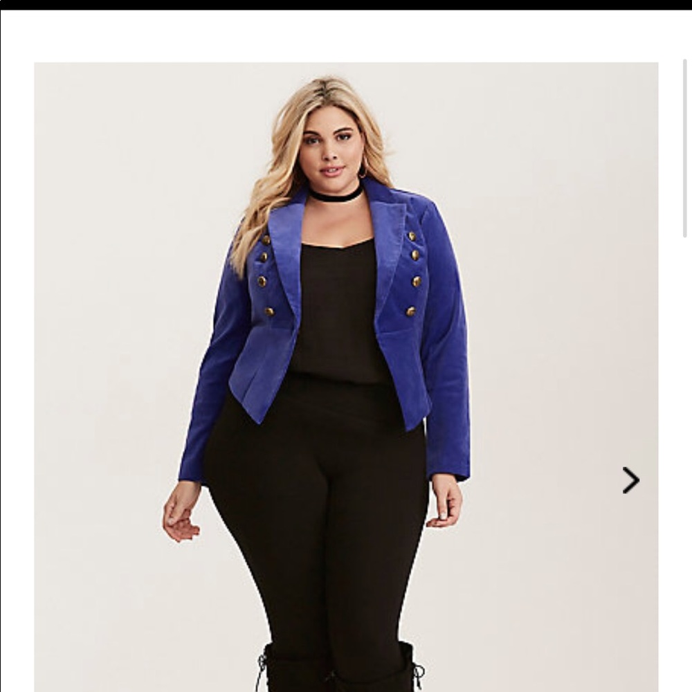 NWT. Torrid  Blue Military Jacket size 1 - Picture 3 of 4